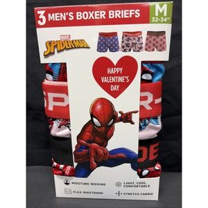 Men's Marvel SPIDERMAN 3 Pk Boxer Brief Size M (32-34) Valentine's  New